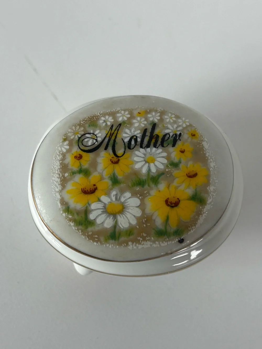 Small Vintage Enesco “Mother” Trinket Box 2”